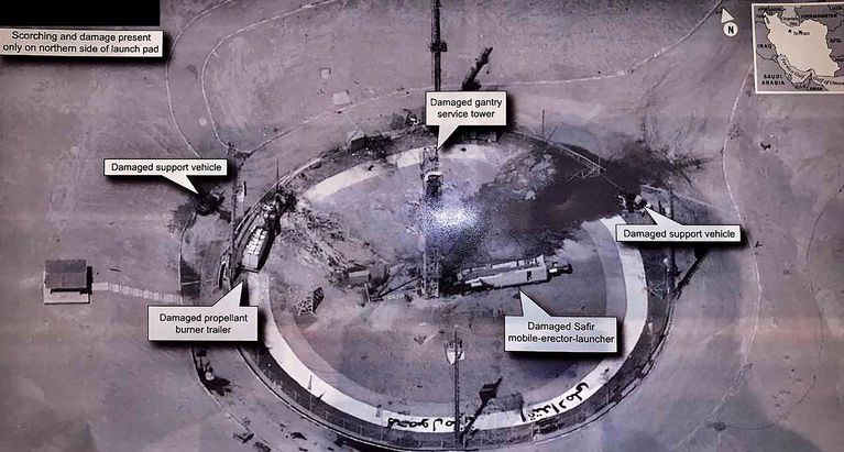 President's claim is accompanied by an image of the crash site, with elements of the site labelled, shortly after he was due to attend an intelligence briefing